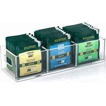 Tea Bag Organizer for Tea Bags, Small Acrylic Teabag Holder Organizer, Clear Tea Caddy for Tea Bags Organizer, Tea Bag Storage Station,Tea Bar Accessories for Countertop Cabinet Drawer