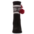thumbnail image 7 of MeMoi Women's Snowflake Pom Pom Plush-Lined Slipper Socks - Womens - Female, 9-11, Black, 7 of 7