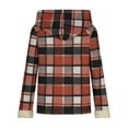 thumbnail image 4 of Winter Plaid Fleece Hooded Jackets for Women Fashion Casual Zip up Long Sleeves Warm Coat, 4 of 7