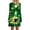 A-C468, variant on Womens Clover Print Dress Sleeveless V Neck Split Hem Dress Breathable Casual Holiday Wear Dresses