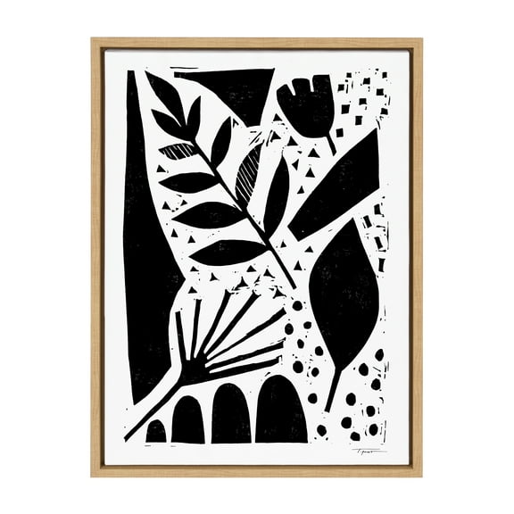 Kate and Laurel Sylvie Nature in the Abstract Framed Canvas Wall Art by Statement Goods 18x24 Natural Sophisticated Abstract Art for Wall