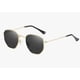 thumbnail image 2 of Lentes De Sol Cuadrados Espejados Metal Polarizados Modelo Gris Oscuro, 2 of 4