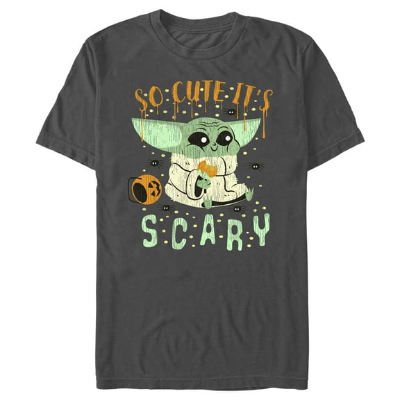 Men's Star Wars: The Mandalorian Halloween So Cute It’s Scary Graphic Tee Charcoal Small