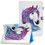Allytech 9.7 iPad Case iPad 6th 5th Generation iPad 9.7 2018 2017 Cover iPad Air 2/iPad Air 1 Case with Pencil Holder, Shockproof Folio Kickstand Auto Sleep/Wake Cover for Apple iPad 9.7",Unicorn