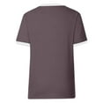 thumbnail image 5 of Fgnfyis T Shirts for Women Summer Women's V Neck Color Block Short Sleeve T Shirt for Everyday Wear Pair with Jeans and Casual Pants Comfortable Stylish Womens Tops Light Purple XL, 5 of 5