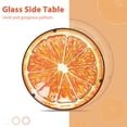 thumbnail image 5 of Glass Patio Side Table Accent Table Bistro Coffee Table Plant,Small Round End Table - Metal Side Table, Small Porch Table for Indoor and Outdoor Decor Orange, 5 of 7