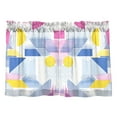 thumbnail image 7 of Yayeee Kitchen Curtains Tier Pair Light Filtering 27"x36" Rod Pocket Short Cafe Window Panel, Retro Simple Shapes, 7 of 7