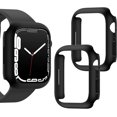 thumbnail image 1 of [2 Pack] IBAOLEA Compatible for IBAOLEA Watch Case Series 7 41mm，Hard PC Edge Bumper Case Protective Cover Frame Compatible for iWatch Series 7 41mm Black+Black For apple watch 7 41mm, 1 of 7
