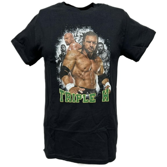 Triple H Pro Wrestling Four Poses Mens Black WWE T-shirt