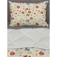 thumbnail image 3 of Nature Comforter & Sham Bedding Set, Cartoon Style Floral Elements Dragonflies, 3 pcs Duvet Set Microfiber Filling Quilt, 5 Sizes, Ivory Multicolor, by Ambesonne, 3 of 4