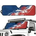 thumbnail image 2 of Uorisanigo Windshield Sun Shade for Jeep Wrangler JL JLU & 2020-2025 Jeep Gladiator, French Flag Color Palm Tree Front Window Shade for 2018-2025 Wrangler JL, Blocks UV Rays Car Sun Visor, 2 of 7