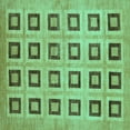 thumbnail image 1 of Ahgly Company Machine Washable Indoor Square Abstract Turquoise Blue Modern Area Rugs, 5' Square, 1 of 4