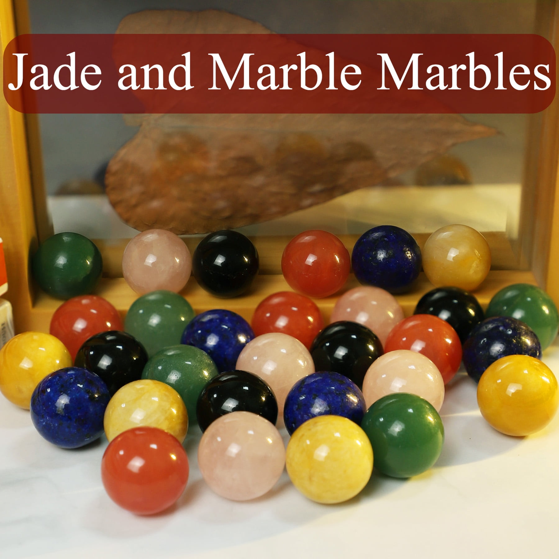 20 in Large Original Marble Game 30 Natural Marbles Wahoo Board Game Double Sided Painted Wooden Fast Track Board Game for 6 and 4Players 6Colors 30 Marbles 6 Dice for Family Friends and Party