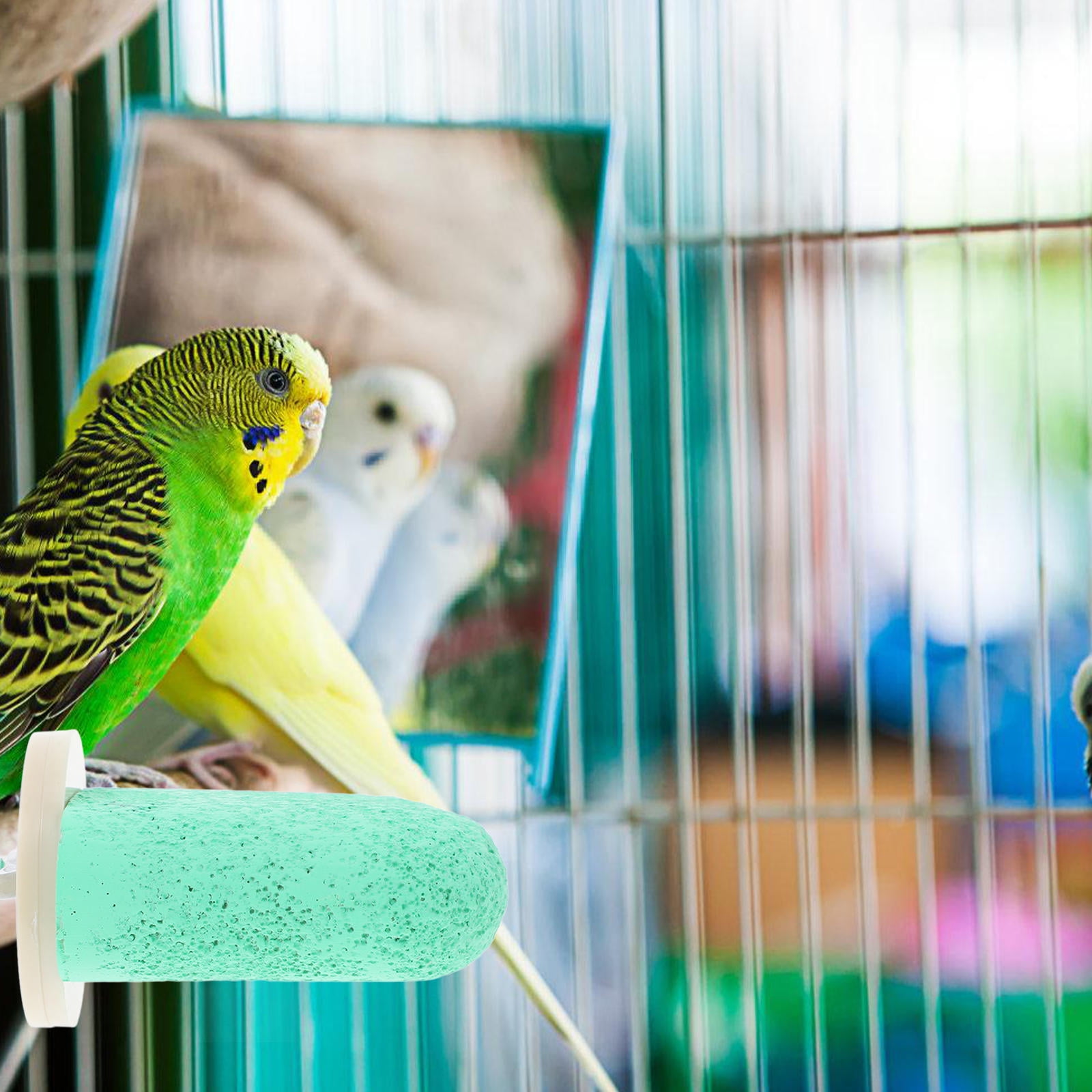 DEEPCRAFF Bird Perch Stand with Mineral-Rich Pumice Accessory for Parrots and Small Birds, Ideal for Beak Care and