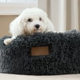 thumbnail image 2 of TOWN & COUNTRY LUXE CuddleTown Fuzzy Solid Donut Pet Bed, Soft, Cozy & Calming, Water Repellent, Non-Slip Bottom, 100% Machine Washable, Dark Grey, XS 19"x19"x7" Round, 2 of 6