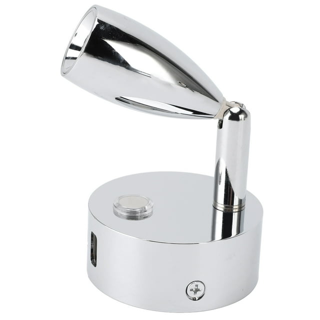 Lampe de Lecture pour VR, Projecteur DEL pour VR 12 V-24 V à Intensité Réglable avec Interrupteur Tactile et Port USB, Lumière Intérieure Murale Rotative pour VR, Lampe de Chevet pour, Fourgonnette, Bateau, Remorque, Autocaravane