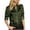 Green, variant on yillto Womens 3/4 Sleeve Satin Top V Neck Button down Collared Dressy Shirts Silky Business Blouses