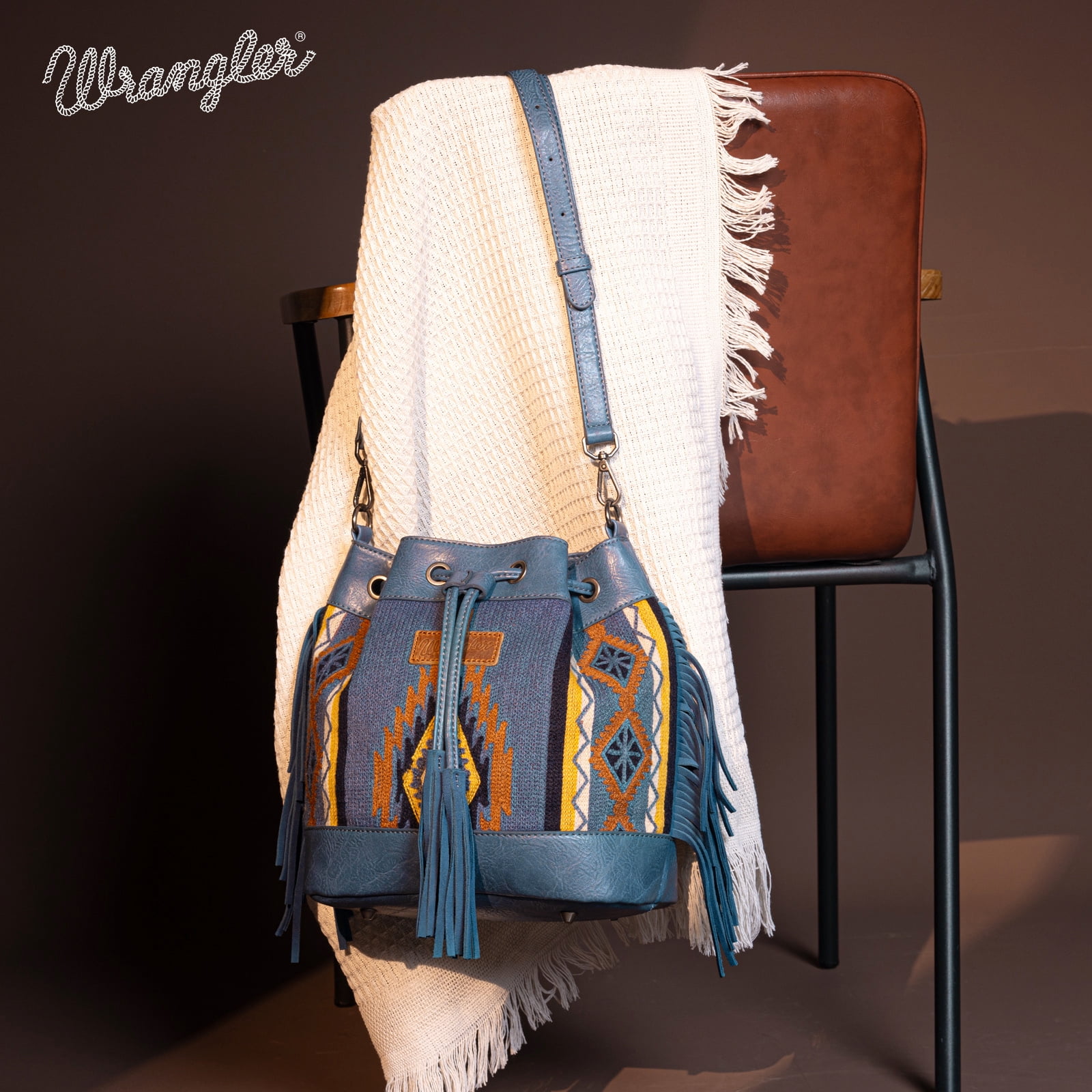 Wrangler Hobo Bags for Women Designer Bucket Purses Western Shoulder Handbags, Jean