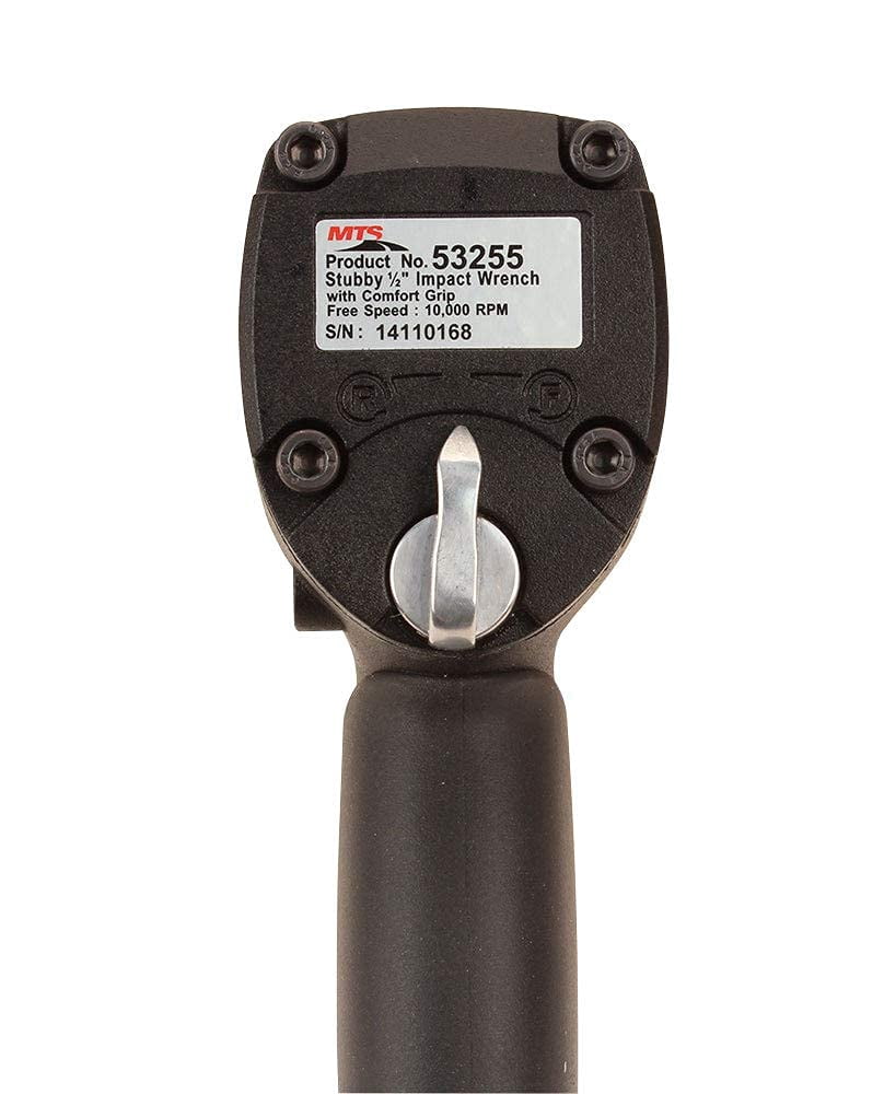 MTS 53255 1/2-Inch Drive Lightweight Pneumatic Air Powered Compact Stubby Impact Wrench, Twin Hammer, with Max Torque of 500 ft-lbs, Working Torque Range 25-300 ft-lbs, Weight 3.2 lbs.