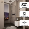 thumbnail image 2 of CASAINC 48 in. W x 76 in. H Sliding Frameless Shower Door in Brushed Nickel Finish with Soft-Closing and 3/8 in. Tempered Glass, 2 of 9