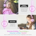 thumbnail image 2 of MEE audio KidJamz KJ55 Safe Listening USB-C Headphones for Children with Multicolor LED Lights, Volume Limiter, & Microphone; On-Ear Wired Kids Headset for iPhone 16, iPad, & USB Type C Devices (Pink), 2 of 5