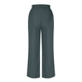 thumbnail image 3 of aidice Pants for Women Summer Cropped Office Button Zip Elastic Waisted Workwear Pants with Pockets, 3 of 7