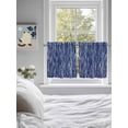 thumbnail image 3 of Vintage Wave Lines 2 Panel Kitchen Curtains for Small Windows, Classic Minimalist Striped Navy Blue Bathroom Tier Curtain, Short Window Treatment for Bedroom/Living Room 55"x24", 3 of 6