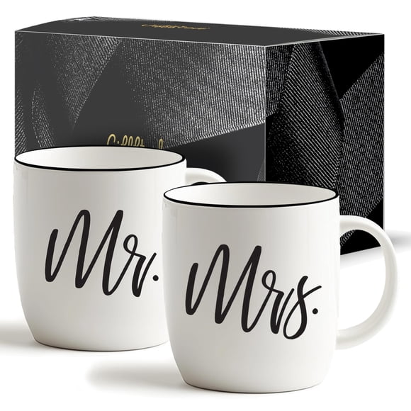 Triple Gifffted Tasses à Café Mr and Mrs Idées Cadeaux pour Couples pour Noël Mariage Anniversaire Engagement