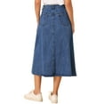 thumbnail image 3 of INSPIRE CHIC Women's Denim Skirts High Waist A Line Casual Jean Skirts with Pockets XS Mid-Blue, 3 of 6
