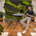 thumbnail image 3 of Juego de Muebles para jardín - Set de 3 Piezas Incluye una Mesa Redonda y Dos sillas Plegables para Exteriores - Patio, terraza (Gris Oxford), 3 of 8