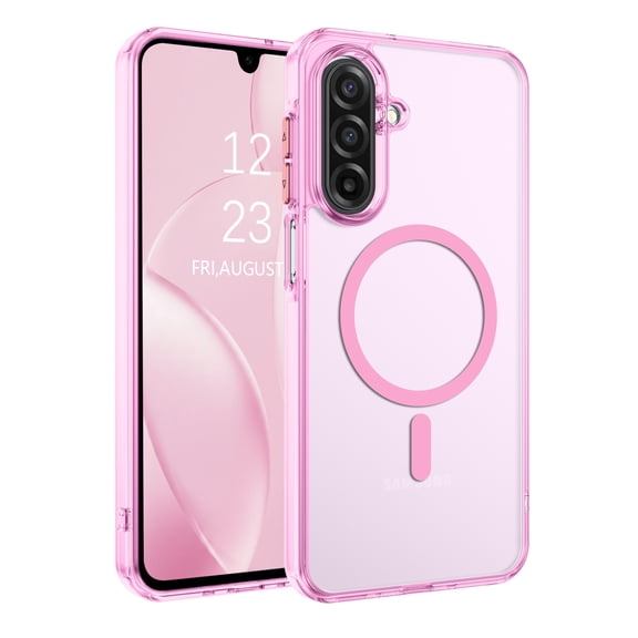 DUEDUE Magnetic Samsung Galaxy A17/A26 5G Case, MagSafe Compatible Clear Case, Translucent Matte Back Cover, Shockproof Protective Phone Case, Pink
