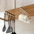 thumbnail image 3 of Rzvnmko 2 Piece Metal 6 Hook Mug Rack Hanging Wardrobe Kitchen Organizer Coffee Tea Cup Holder Under Shelf Cabinet Hanging Holder, 3 of 5