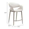 thumbnail image 4 of Limay Counter Stool Beige & Walnut Counter Stool, Modern Style, Plush and durable faux leather fabric, Plywood, Indoor Bar, 4 of 9