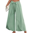 thumbnail image 2 of WTXUE Yoga Pants, Wide Leg Pants Women High Waisted Hippie Pants Boho Beach Plus Size Palazzo Pants, Sweatpants Womens Trousers Bell Bottoms, Green, 2 of 8