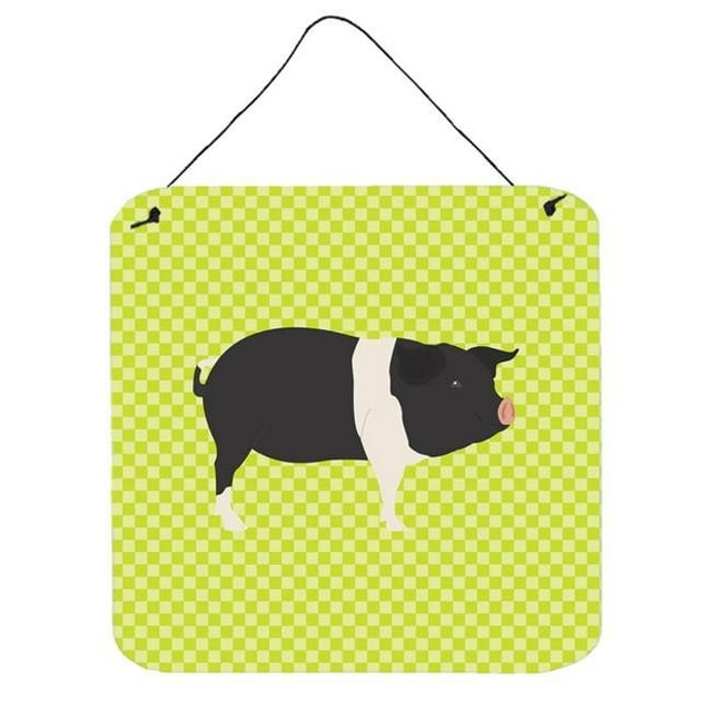 Cochon Hampshire Vert Mur Ou Porte Suspendus Imprime & 44; 6 x 6 Po.