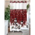 thumbnail image 2 of Winter Happy Snowmen No Hooks Shower Curtain with Snap in Fabric Liner Set, Pine Fruit Snowflakes Red Black Plaid Shower Curtains Waterproof Bathroom Curtain with See Through Top Window, 36x72 Inch, 2 of 6