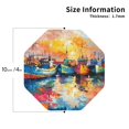 thumbnail image 3 of Pofeuu Colorful Fishing Boats Print Leather Coasters Set of 6, Round Cups Mugs Mat Pad for Home Kitchen Heat Resistant Drink Coasters,Octagon, 3 of 7