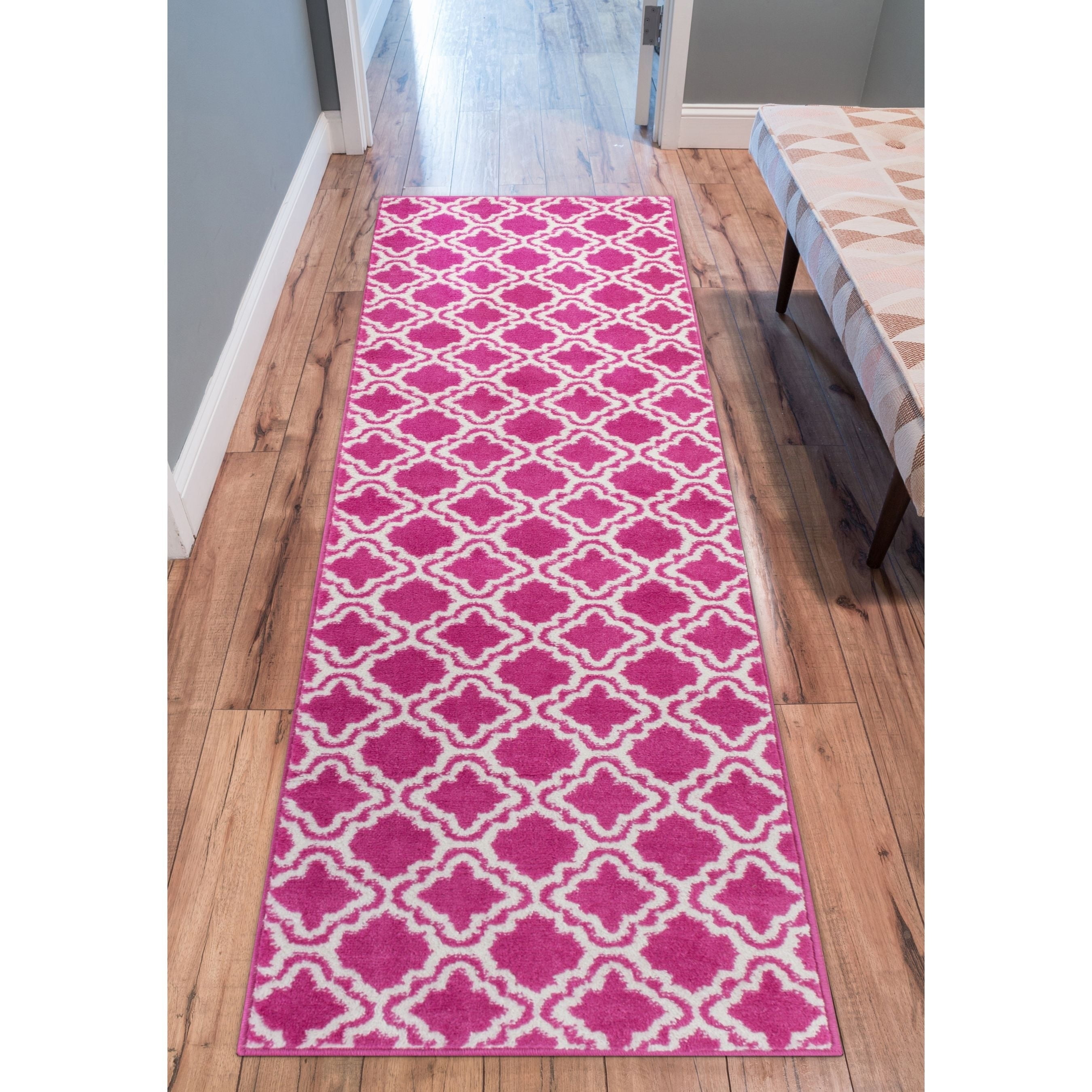 Well Woven Modern Trellis Lattice Bright Runner Rug 2' x 7'3