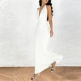 thumbnail image 5 of WXLWZYWL Women Sleeveless Deep V-Neck Backless Solid Color Bodycon Dress Summer Casual and Comfortable Long Dress, 5 of 5