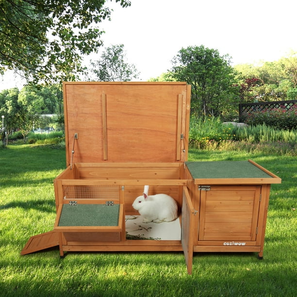 Coziwow Wooden Bunny Rabbit Hutch Chicken Coop Pet House for Small