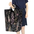 thumbnail image 4 of Yayeee Freestanding Laundry Hamper with Handle Collapsible Large Storage Basket for Clothes, Dark Flowers Pattern, 4 of 7