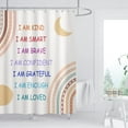 thumbnail image 2 of Rainbow Quotes Shower Curtain Colorful Inspirational Positive Kids Teen Girls Abstract Moon Sun Fabric Home Bathroom Decor Waterproof Fabric 72Lx60W Inch with Plastic 12PCS Hooks, 2 of 11