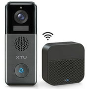 Wireless Doorbell Camera, Wifi 2K Video / 3MP Photo, 10000 mah Battery-Powered or Add a Wire to Electronic  Recharged