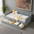thumbnail image 3 of MAYEERTY Twin Size Upholstered Tufted Sofa Bed with Drawers, Light Grey, 3 of 9