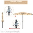 thumbnail image 4 of REDCAMP 10FT Patio Umbrella 8 Ribs Outdoor Table Market Umbrella with Push Button Tilt/Crank, Tan, 4 of 9