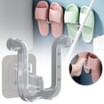 thumbnail image 2 of 1 Pack Wall Mounted Shoe Rack,Hanging Shoe Organizer Shelf with Sticky Hanging Mounts,Door Shoe Hangers with Hooks for Slippers Storage,Shoe Holder,Wall Shoe Rack,Wall Mounted Shoe Storage,Clear, 2 of 5