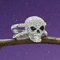 thumbnail image 6 of Ross-Simons 0.50 ct. t.w. Black and White Diamond Skull Ring in Sterling Silver, Women's, Adult, 6 of 7