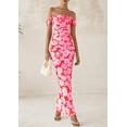 thumbnail image 4 of Vestido largo PRETTYGARDEN para mujer, ajustado con pliegues, rosa margarita, 4 of 9