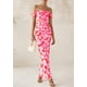 thumbnail image 4 of Vestido largo PRETTYGARDEN para mujer, ajustado fruncido, rosa, Daisy XL, 4 of 9