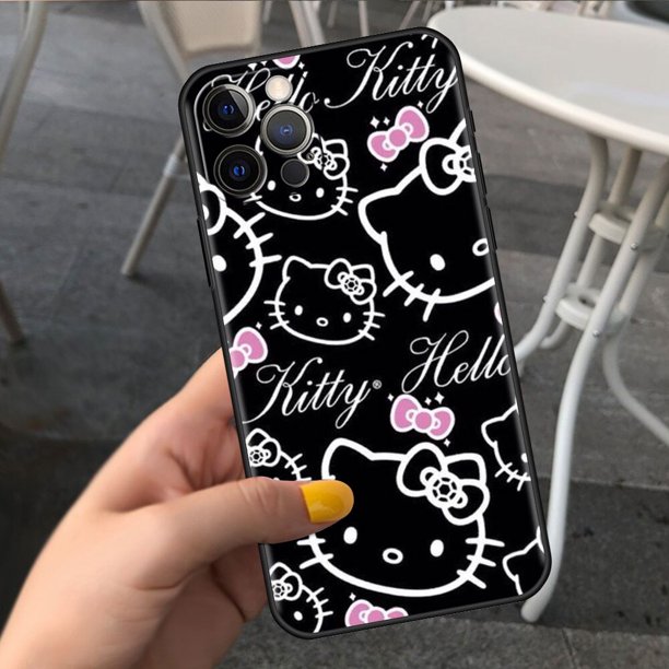 Funda de teléfono para iPhone 14, 13, 12, 11 pro max, 8, 7, 6, 6S Plus, XS, Max, XR, X, carcasa trasera de parachoques, bonita y fresca, Gato de Hello Kitty Fivean LED